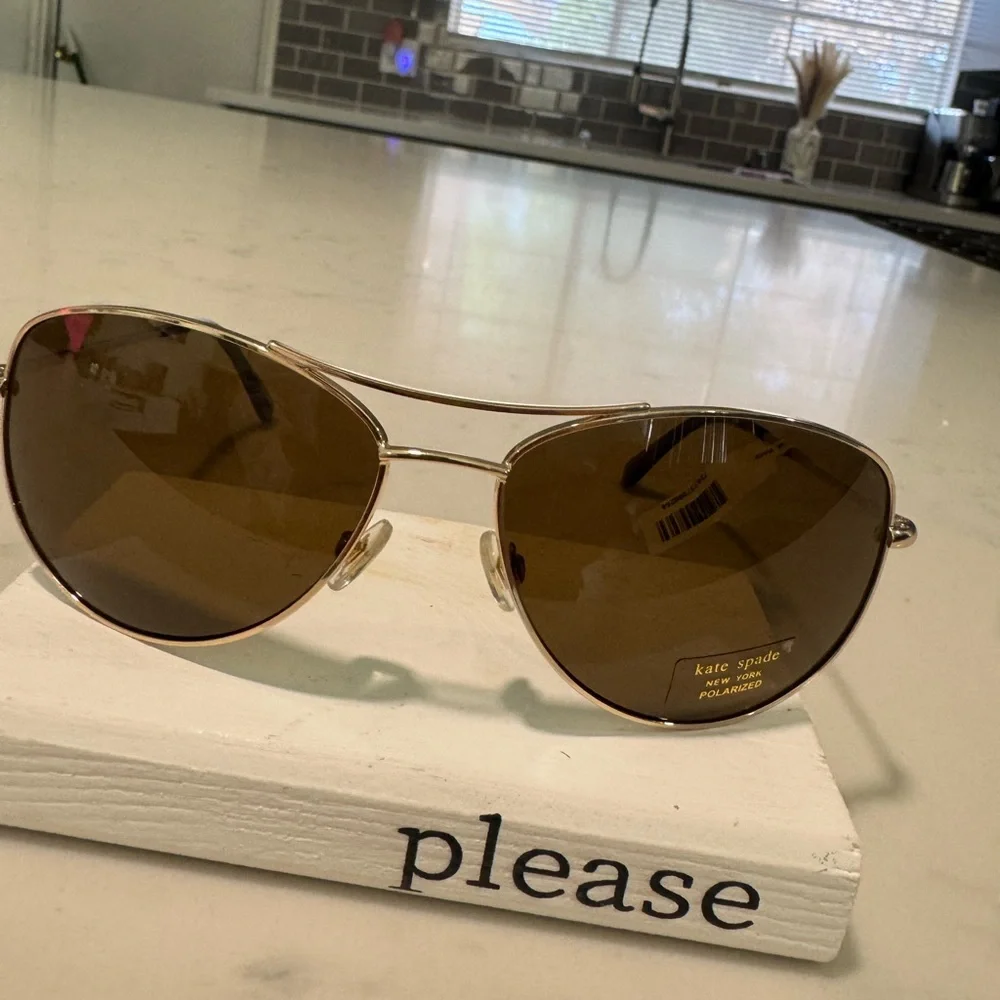 Kate Spade Brown Aviator Sunglasses with Double-Bridge Design
